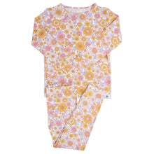 Load image into Gallery viewer, Retro Vintage Flowers Big Kid Pajama Set