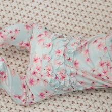 Load image into Gallery viewer, Pretty Pink Floral Ruffle Footie