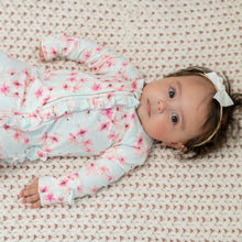 Load image into Gallery viewer, Pretty Pink Floral Ruffle Footie