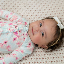 Load image into Gallery viewer, Pretty Pink Floral Ruffle Footie