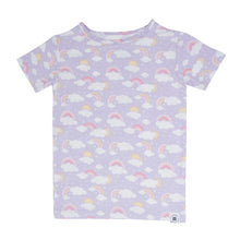 Load image into Gallery viewer, Lavender Rainbows and Clouds Summer Pajama Set