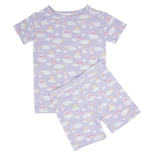 Load image into Gallery viewer, Lavender Rainbows and Clouds Summer Pajama Set