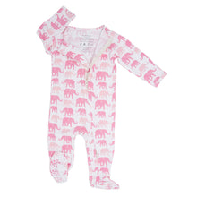 Load image into Gallery viewer, Pink Elephant Zipper Footie