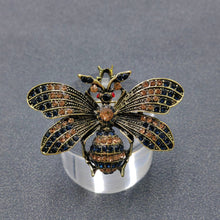 Load image into Gallery viewer, Vintage Rhinestone Bee Brooch