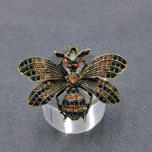 Vintage Rhinestone Bee Brooch