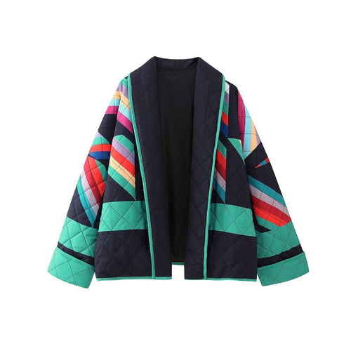 Chic Oversized Retro Quilted Jacket