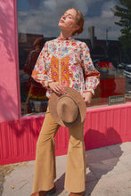 Load image into Gallery viewer, EXCLUSIVE FLORAL BORDER PRINT TOP WITH FLORAL TRIM MTP4097