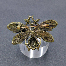 Load image into Gallery viewer, Vintage Rhinestone Bee Brooch