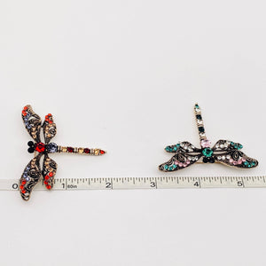 Colorful Rhinestone Dragonfly Brooch