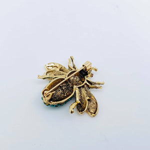 Metal Rhinestone Bee Brooch Clothes Pin