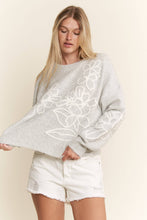Load image into Gallery viewer, FLORAL EMBROIDERED KNIT SWEATER
