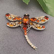 Load image into Gallery viewer, Rhinestone Dragonfly Brooch