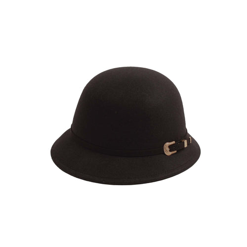 Cloche Faux Felt  Buckle trim