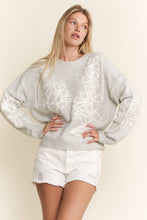 Load image into Gallery viewer, FLORAL EMBROIDERED KNIT SWEATER