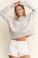 Load image into Gallery viewer, FLORAL EMBROIDERED KNIT SWEATER