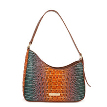 Load image into Gallery viewer, COFFE OR FUSIA SARAH AUPEN SHAPED CROC EMBOSSED SHOULDER BAG