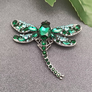 Rhinestone Dragonfly Brooch