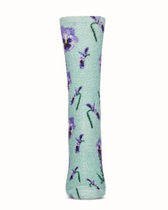 Pansy Eucalyptus Scent Cozy Crew Sock