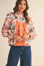 Load image into Gallery viewer, EXCLUSIVE FLORAL BORDER PRINT TOP WITH FLORAL TRIM MTP4097
