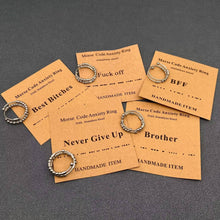 Load image into Gallery viewer, Multi-style Morse Code Stainless Steel Adjustable Ring