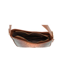 Load image into Gallery viewer, COFFE OR FUSIA SARAH AUPEN SHAPED CROC EMBOSSED SHOULDER BAG