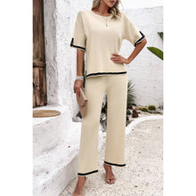 Load image into Gallery viewer, Knit Short Sleeve Top and Wide Leg Lounge Pants - SOLD SEPERATELY