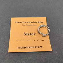 Load image into Gallery viewer, Multi-style Morse Code Stainless Steel Adjustable Ring