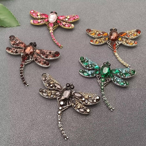 Rhinestone Dragonfly Brooch