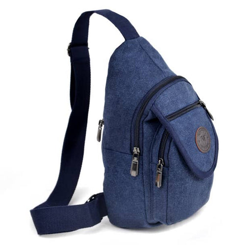 Navy Crossbody Canvas Sling Bag with Adjustable Strap