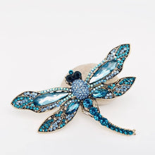 Load image into Gallery viewer, Dragonfly Rhinestone Brooch, Clothes Pin