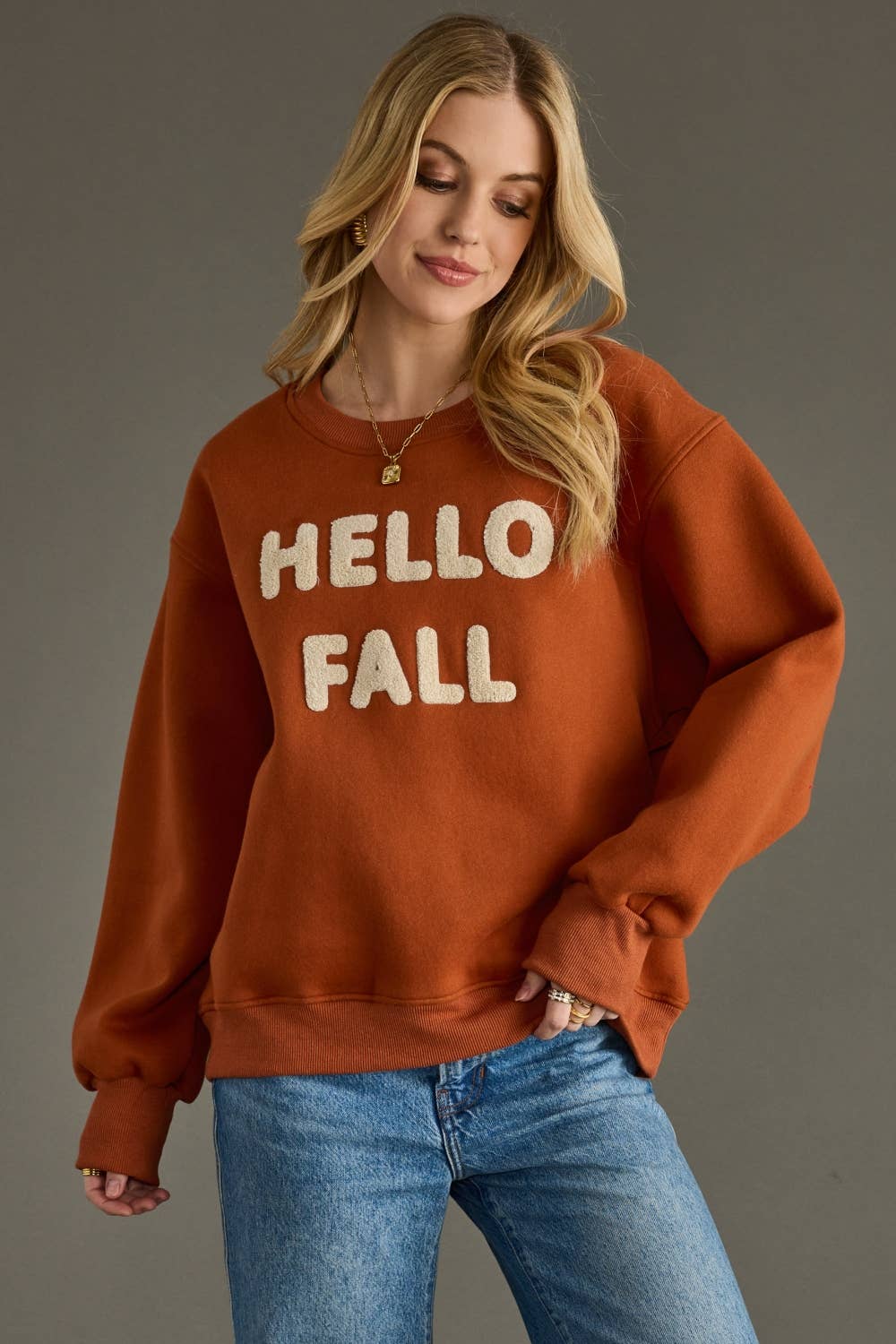 Rust Hello Fall Sweatshirt