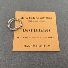 Load image into Gallery viewer, Multi-style Morse Code Stainless Steel Adjustable Ring