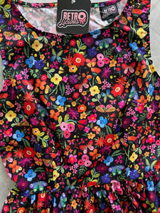 Butterfly Floral Midi Dress