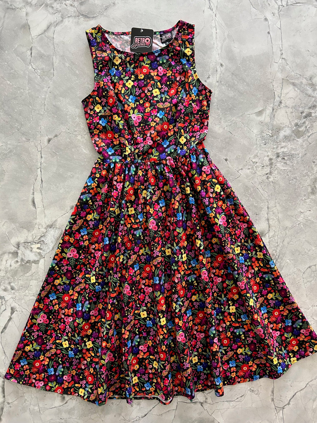Butterfly Floral Midi Dress