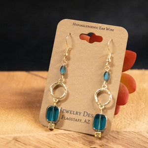 225-Gilded Blue Earrings