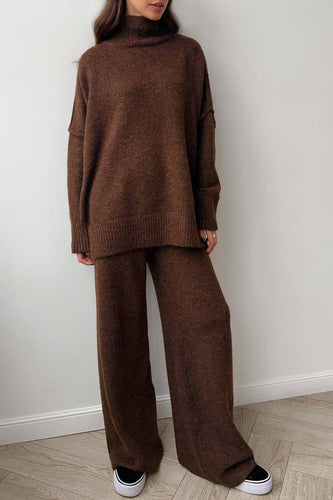 Slouchy loose knit Turtleneck sweater wide leg pant SOLD SEPARATELY