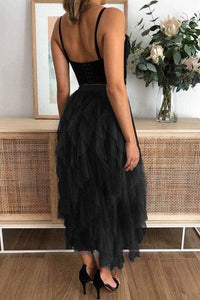 Black A-Line Long Tulle Skirt
