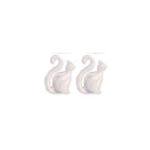 Load image into Gallery viewer, Chat Noir Fine Art Silver Cat Post Earrings