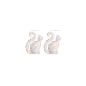 Chat Noir Fine Art Silver Cat Post Earrings