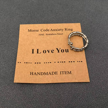 Load image into Gallery viewer, Multi-style Morse Code Stainless Steel Adjustable Ring