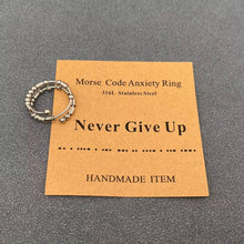 Load image into Gallery viewer, Multi-style Morse Code Stainless Steel Adjustable Ring