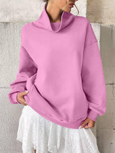 Load image into Gallery viewer, Cowlneck Pullover Sweatshirt Boutique Oversized Casual