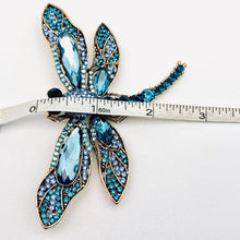 Load image into Gallery viewer, Dragonfly Rhinestone Brooch, Clothes Pin
