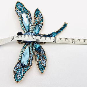 Dragonfly Rhinestone Brooch, Clothes Pin