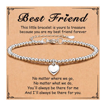 Load image into Gallery viewer, Heart Charm Stainless Steel Bracelet with Blessing Cards
