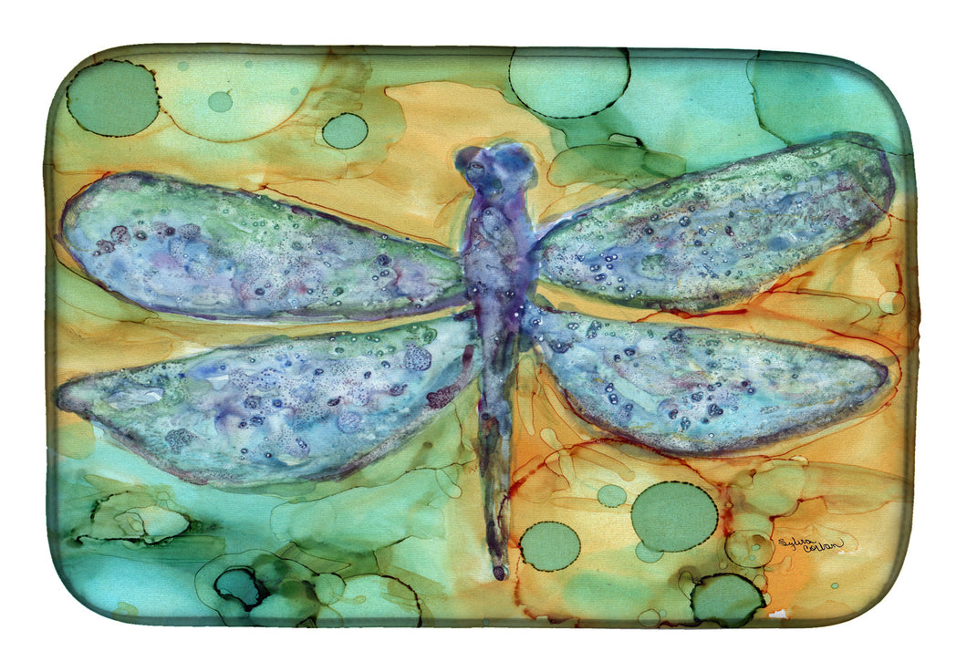 Abstract Dragonfly Dish Drying Mat – Absorbent, Artistic Kitchen Essentials 8967DDM