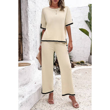 Load image into Gallery viewer, Knit Short Sleeve Top and Wide Leg Lounge Pants - SOLD SEPERATELY
