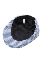 Load image into Gallery viewer, Distressed Stripe Denim Patchwork Flat Ivy Cap