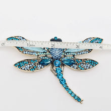 Load image into Gallery viewer, Dragonfly Rhinestone Brooch, Clothes Pin
