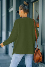 Load image into Gallery viewer, Round Neck Button Up Long Sleeve Top
